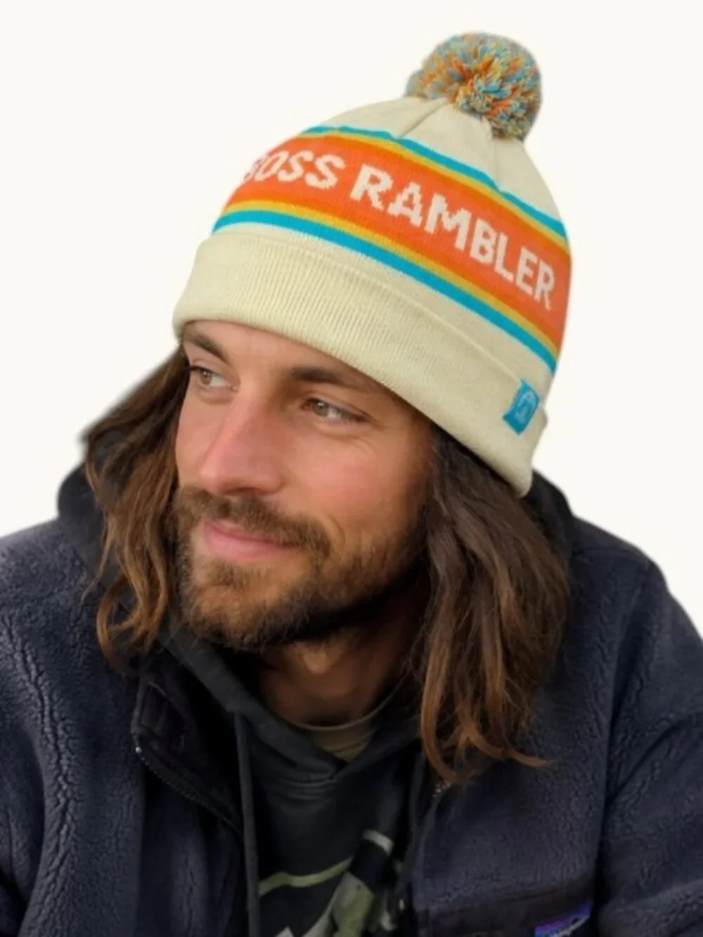 Boss Rambler Beer Club Pom Pom Ski Beanie Retro Après Ski Knit Hat